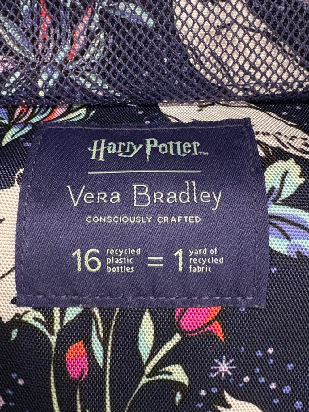 Vera Bradley Navy Owl Print Harry Potter Tote - Forbidden Forest - Picture 4 of 15